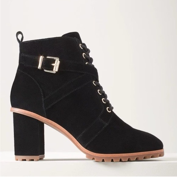 White House Black Market Shoes - White House Black Market Black Ankle Boots with Buckle Size 10